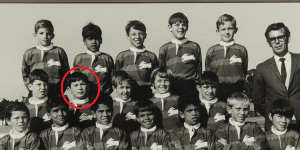 Eddie Jones (circled),with the Ella brothers,in a La Perouse junior rugby league team.