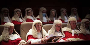 NSW Chief Justice Andrew Bell,pictured in the ceremonial Banco Court in Sydney during the Supreme Court’s 200th anniversary celebrations last year,has taken aim at the College of Law.