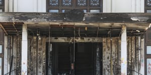 The fire caused substantial damage to the heritage doors,the portico and the facade of the building.