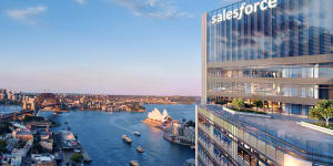 An artist's impression of the new Salesforce Tower Sydney at Circular Quay.