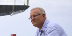 Prime Minister Scott Morrison visits the detention facilities on Christmas Island last week. He announced that refugees eligible for medical evacuation will be processed at the North West Point detention centre if they are approved for medical transfer.