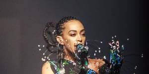 US singer Solange Knowles performs in 2019.