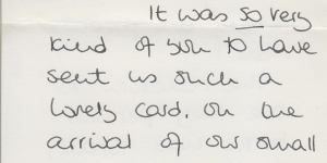 Other letters by Diana have also been auctioned. This one from the estate of the late Cyril Dickman,a former steward at Buckingham Palace,went on sale in 2017.