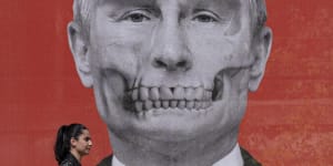 A depiction of Russian President Vladimir Putin by Kriss Salmanis of Latvia.