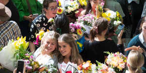 Penrhos College graduates celebrated with a flower day,an annual tradition.