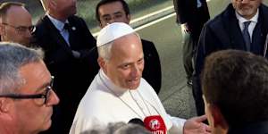 Pope Leo speaks on the Church's message of peace and answers question on the Iran war in a rebuke of Trump.