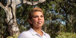 Natarsha Bamblett,dancer,coach,footballer and mother,in Bundoora Park.