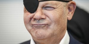 ‘Am excited to see the memes’:Olaf Scholz tweets picture of himself with eye patch