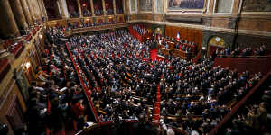 A joint sitting of Parliament at the Palace of Versailles backed a change to the Constitution.