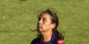 A young Sam Kerr in action for Perth in the W-League in 2009.