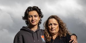 Debra Azzopardi and her son Blake,21,who has life-threatening food anaphylaxis.