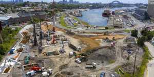 Work at White Bay Power Station at the end of last year.