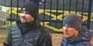 CCTV still shows Ruslan Boshirov and Alexander Petrov at Salisbury train station on March 3,2018. 