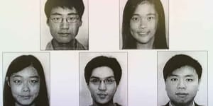 The five activists now wanted by Hong Kong police.