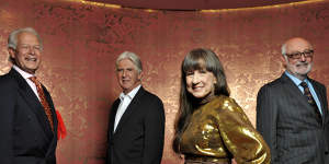 Keith Potger,Bruce Woodley,Judith Durham and Athol Guy reunited for the Seekers’ 50th birthday celebrations.