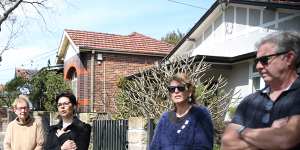 Deputy Inner West Mayor Jess D’Arienzo addresses residents of Dulwich Hill opposed to high-density residential development being promoted by the state government. 