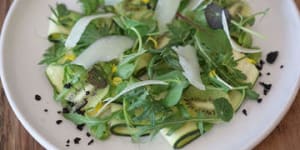 Zucchini,mint and broad bean salad