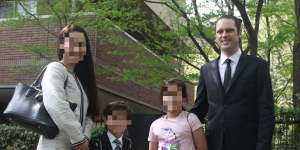 Scott McIntyre with his wife,Naoko,and their two children in happier times. He has not seen his kids since last May,when they went to stay with their Japanese grandparents for a night and never returned. 