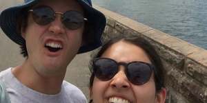 Viswanathan with her boyfriend Miles Robbins on their trip to Australia for Christmas 2018.