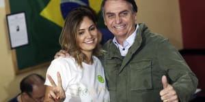 Jair Bolsonaro and his wife Michelle.
