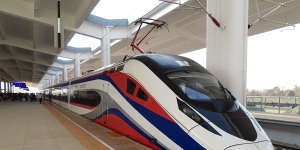 The semi-high-speed train from Laos to China travels at up to 160km/h.