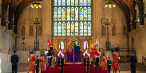 Queen Elizabeth II lies-in-state at Westminster Hall.