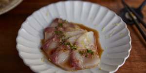 Kingfish sashimi.
