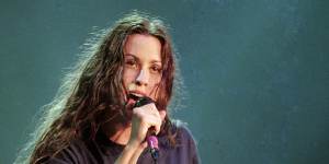Alanis Morissette in 1996. It’s now been 26 years since the release of her breakthrough Jagged Little Pill.