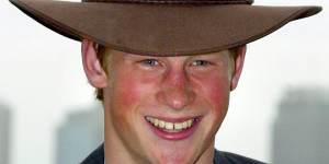 Prince Harry wearing an Akubra on a visit to Taronga Zoo,Sydney in 2003.