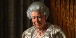 The late Queen,whose painting by Heimans in 2012 set in London’s Westminster Abbey was her only Diamond Jubilee portrait.