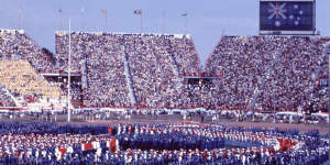 Opening ceremony of the 1982 Brisbane Commonwealth Games.
