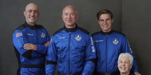 Jeff Bezos,the would-be astronaut,has wings clipped