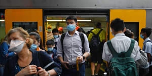 Face mask rules have eased in NSW,but remain mandatory on public transport. 
