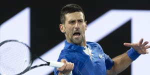 Novak Djokovic. Day 6 Australian Open in Melbourne,Novak Djokovic vs Tomas Martin Etcheverry,on Friday 19 January 2024. Photo:Alex Ellinghausen