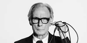 Here and Nighy:“I’ve never listened to a podcast,so I don’t know what the appeal of the show is,” the actor says.