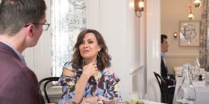 Lisa Wilkinson lunches with Michael Lallo at Entrecote in South Yarra.