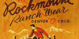 Cowboys and Rock Stars exhibit opens on Friday a the Foothills Art Center in Golden. Detail of a sign,from the show that chronicles the legendary western wear design of Rockmount Ranch Wear,a Denver-based clothing company,and its indelible influence on fashion and popular culture around the world. Built from the ground up by founder,Jack A. Weil (1901 2008),who worked daily until the age of 107,this three-generation family company ha Cyrus McCrimmon,The Denver Post (Photo By Cyrus McCrimmon/The Denver Post via Getty Images) tra20-colorado Rockmount Ranch Wear