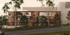 A concept view of the data centre’s facade from Mars Road. 