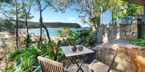 The Pearl Beach weekender bought by Karen Moses is set at the north-facing end of the beach.