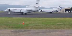 The two RAAF jets at the airport in Scone.