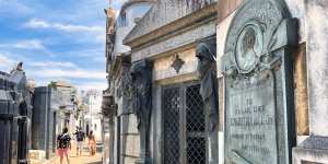 The La Recoleta cemetery with historic monumental graves.