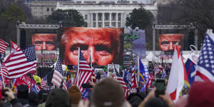 Then US president Donald Trump at the January 6 rally at the Capitol,hours before the riot where thousands of his supporters stormed the US Capitol.