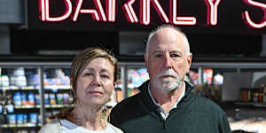 Jackie and Brendan Schroeder,owners of the Sims IGA in West Footscray.