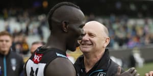 ‘He’s got our back’:The powerful bond with Ken Hinkley driving Port Adelaide