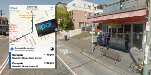 The Dan's Corner bus stop in Campsie where the man's Opal card showed his last trips originated. 