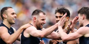 Carlton had plenty to celebrate against Hawthorn at the MCG on Sunday.