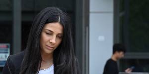 Leila Abdallah,the mother of crash victims Antony,Angelina and Sienna Abdullah,at Parramatta Court on Friday. 