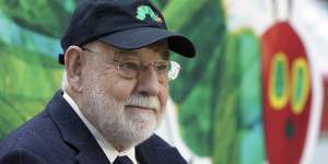 Children’s author Eric Carle,pictured in 2008,originally wrote about a hungry worm,but changed it to a caterpillar on his editor’s advice. 