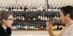 Agostino,in the former King&amp;Godfree grocer,features terrazzo,marble and wine shelving.