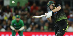 Australia's Aaron Finch in action against Pakistan last summer.